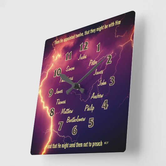 イエスの十二弟子 スクエア壁時計 (傾斜)