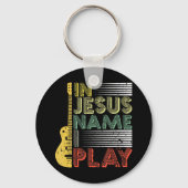 イエスの名で私はギタ遊ー・クリスチャン音楽愛好家 キーホルダー (正面)