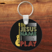 イエスの名で私はギタ遊ー・クリスチャン音楽愛好家 キーホルダー (正面)
