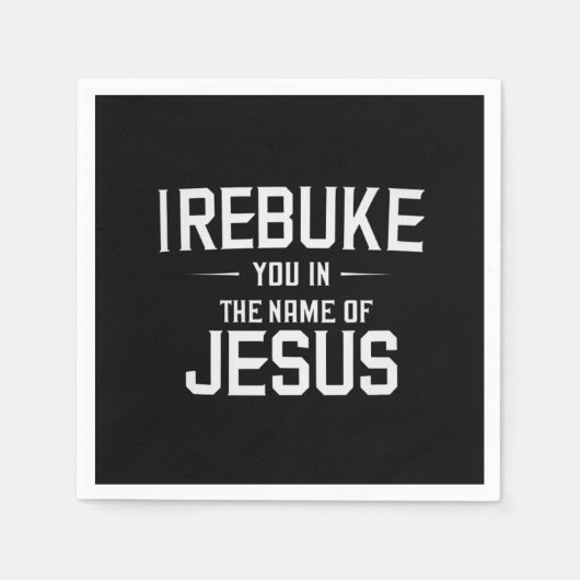 イエスの名においてあなたを戒める スタンダードカクテルナプキン (正面)