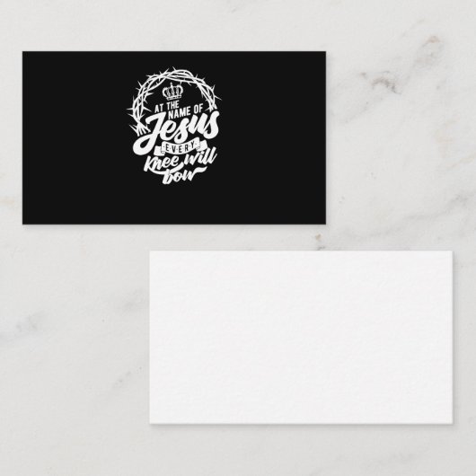 イエスの名においては、全ての人がキリスト教徒をおじぎする 名刺 (正面/裏面)