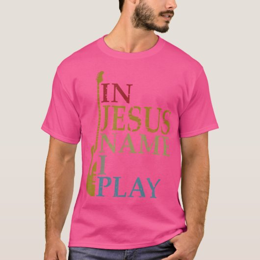 イエスの名においてギターを弾く Tシャツ (正面)