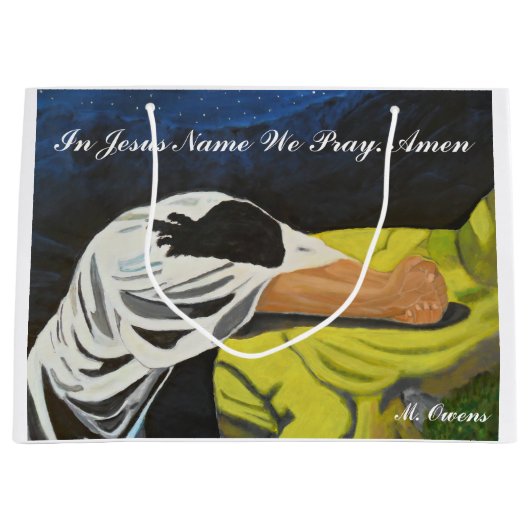 イエスの名において私たち祈の抱き枕 ラージペーパーバッグ (正面)