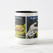 イエスの名において私たち祈、アメン。 ツートーンマグカップ (中央)