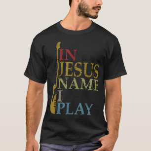 イエスの名のもとにギターを弾く Tシャツ