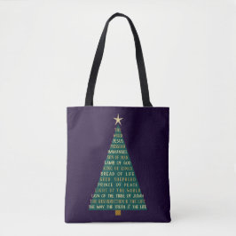 イエスの名のクリスマスツリー トートバッグ