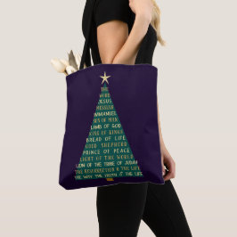 イエスの名のクリスマスツリー トートバッグ
