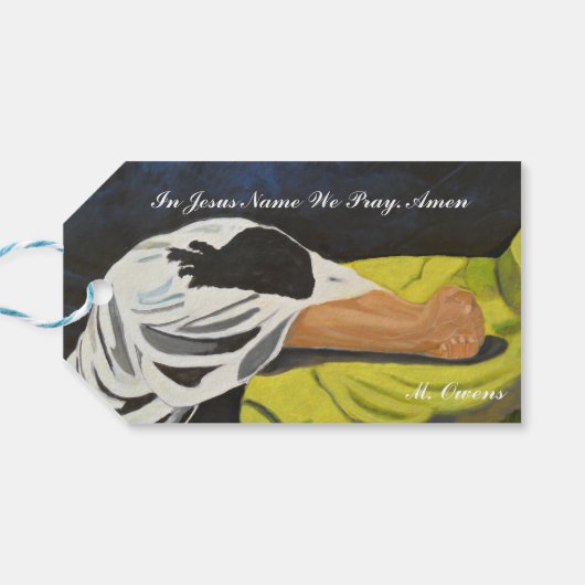 イエスの名の中で私たち祈はカスタムギフトラベル ギフトタグ (裏面横)