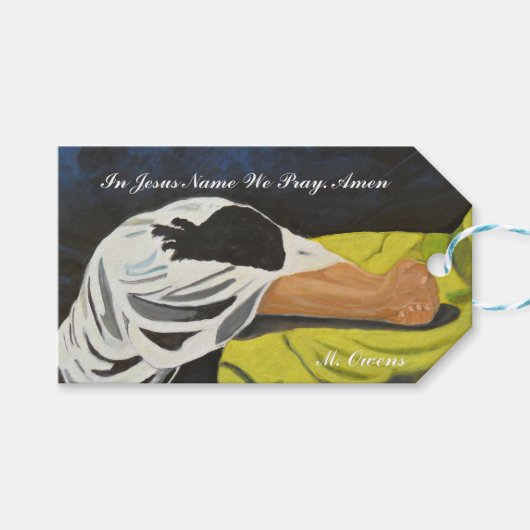 イエスの名の中で私たち祈はカスタムギフトラベル ギフトタグ (正面(横))