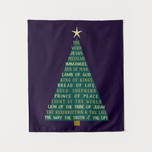 イエスの名前のクリスマスツリー タペストリー (正面)