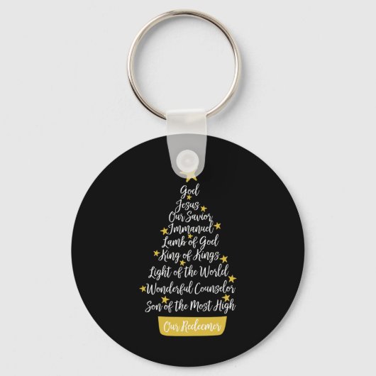 イエスの名前キリスト教信仰クリスマスツリーChri キーホルダー (正面)