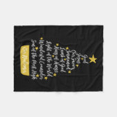 イエスの名前キリスト教信仰クリスマスツリーChri フリースブランケット (正面(横))