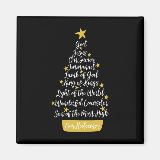 イエスの名前キリスト教信仰クリスマスツリーChri マグネット (正面)