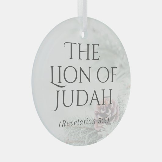 "イエスの名前"オーナメント – ユダのライオン ガラスオーナメント (正面右)