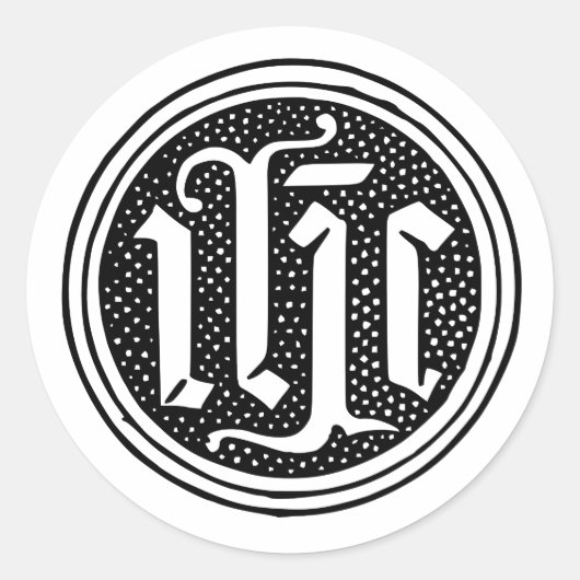 イエスの名前"IHS"スタンプ ラウンドシール (正面)