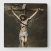 イエスの壁掛け時計のはりつけ スクエア壁時計 (正面)