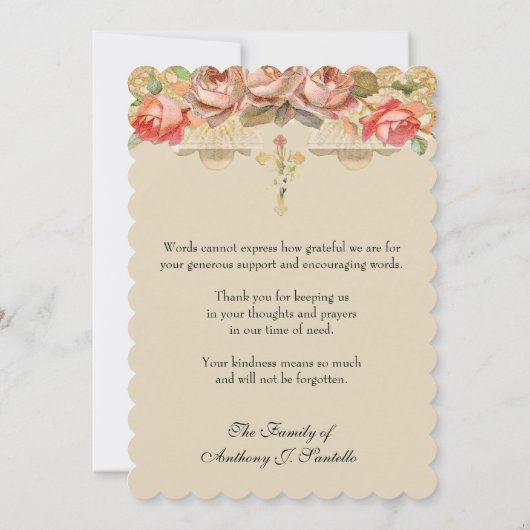 イエスの宗教悔やみや弔慰の哀悼の意 サンキューカード (裏面)