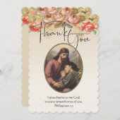 イエスの宗教悔やみや弔慰の哀悼の意 サンキューカード (正面/裏面)