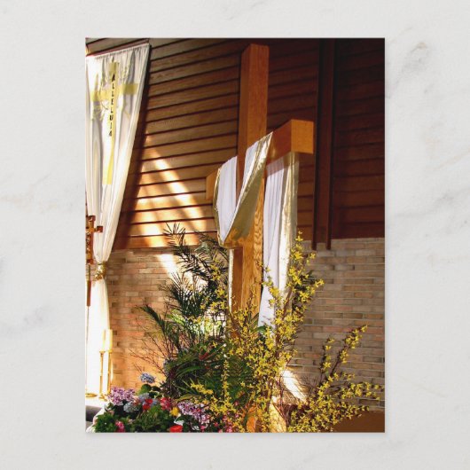 イエスの復活の空のイースタークロス シーズンポストカード (正面)