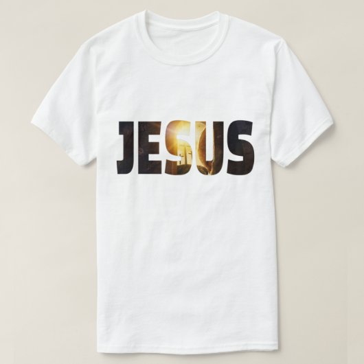 イエスの復活クロス キリスト教デザイン Tシャツ (デザイン正面)