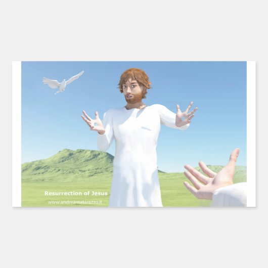 イエスの復活 長方形シール (正面)