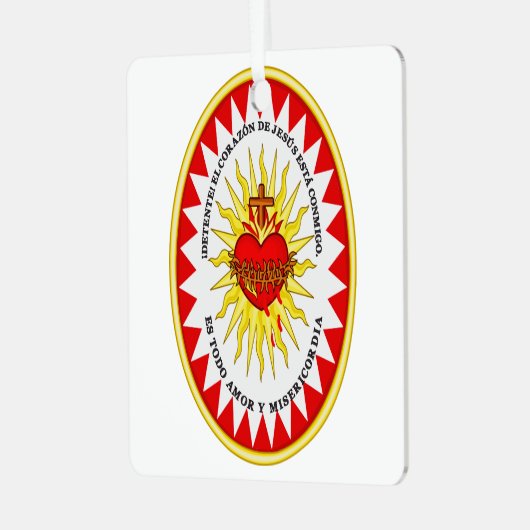 イエスの最も神聖なハート メタルオーナメント (正面左)