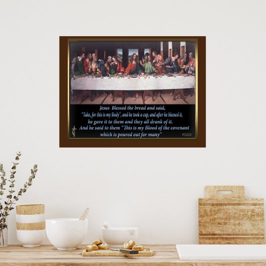 イエスの最後の夕食の絵画キャンバス ポスター (キッチン)