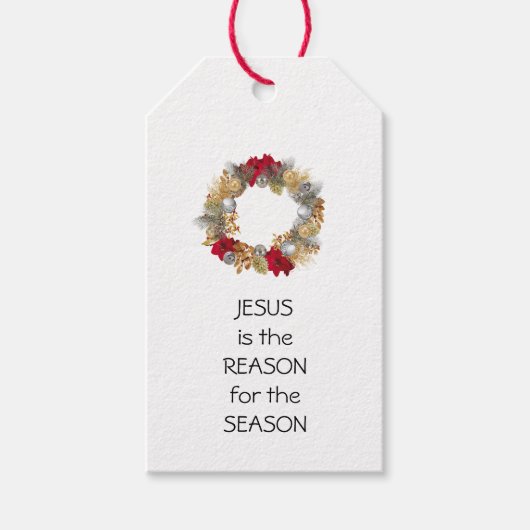 イエスの理由シーズン |フェスティバルリース |クリスマス ギフトタグ (正面)