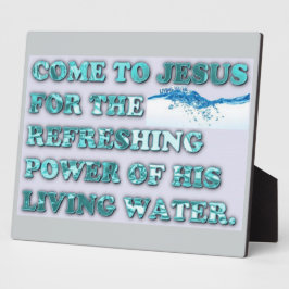 イエスの生きる水の清らかな力。 フォトプラーク