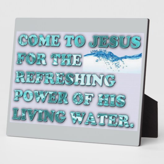 イエスの生きる水の清らかな力。 フォトプラーク (側面)