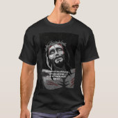 イエスの磔刑アートノワール | 聖書の言葉 ブラック Tシャツ (正面)