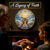 イエスの祈りの手　太陽のバースト ラージ壁時計