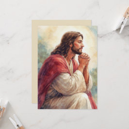 イエスの祈り 水彩画アート | クリスチャンの信仰 招待状