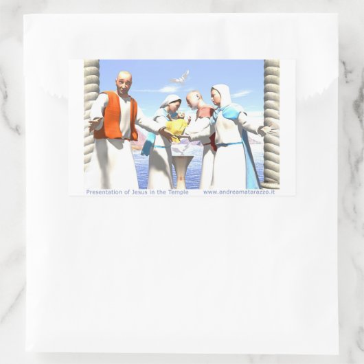 イエスの神殿でのプレゼンテーション 長方形シール (バッグ)