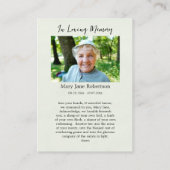 イエスの聖なるハートの葬儀祈りの言葉カード プレイスカード (裏面)