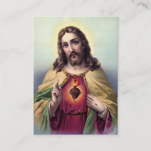 イエスの聖なるハートの葬儀祈りの言葉カード プレイスカード (正面)