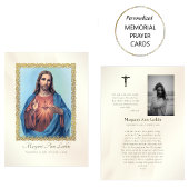 イエスの聖なるハートの葬儀祈りの言葉カード プレイスカード