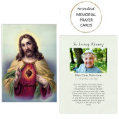 イエスの聖なるハートの葬儀祈りの言葉カード プレイスカード