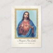 イエスの聖なるハートの葬儀祈りの言葉カード プレイスカード (正面)