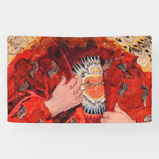 イエスの聖なるハート1911 - Jozef Mehoffer 横断幕 (横)