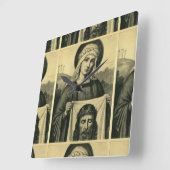 イエスの聖なる顔 スクエア壁時計 (傾斜)