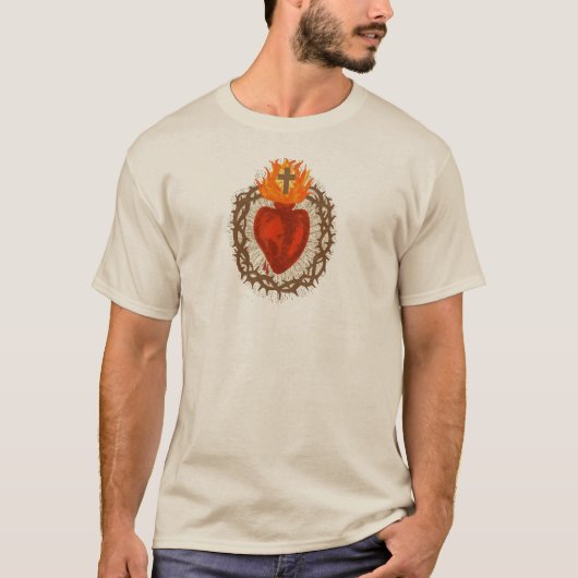イエスの聖心メンズTシャツ Tシャツ (正面)