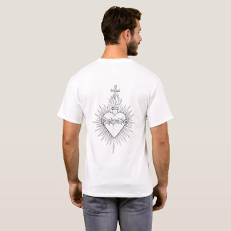 イエスの聖心 - キリスト教 ラインアート Tシャツ