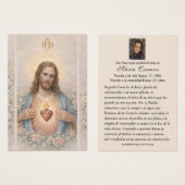イエスの聖心 スペイン語の葬儀の祈り (正面&裏面)