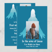 イエスの腕の中で追悼式のお知らせ 招待状 (正面/裏面)