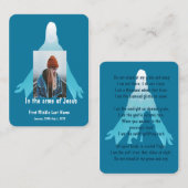 イエスの腕の中の記念ポケットの形見 名刺 (正面/裏面)