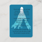 イエスの腕の中の記念ポケットの形見 名刺 (裏面)