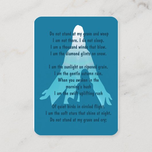 イエスの腕の中の記念ポケットの形見 名刺 (裏面)