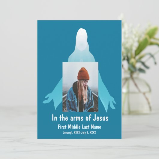 イエスの腕の中の追悼式招待状 招待状 (スタンド正面)