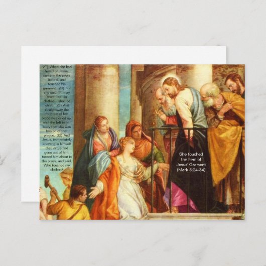 イエスの衣の裾に触れたポストカード ポストカード (正面/裏面)